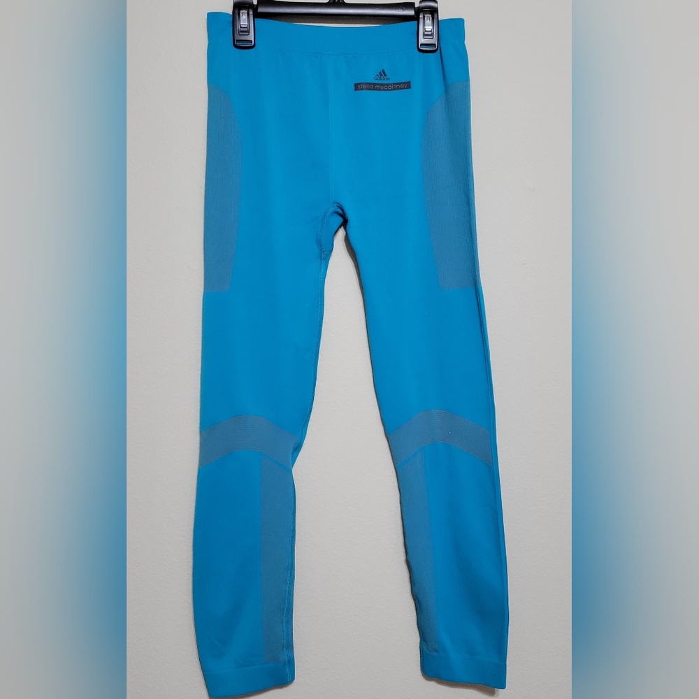 Adidas by Stella McCartney Blue Women Athletic Mesh Panel Legging Size Medium